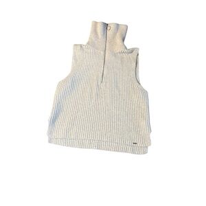 Cinque Women’s Ivory Cropped Turtle Neck Wool Blend Knit Sweater Vest Size M